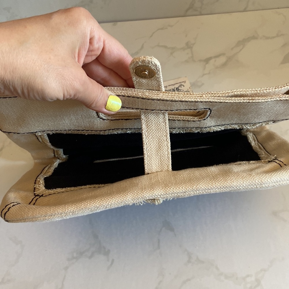 Hemptress Hemp Canvas Fold Over Clutch Bag Boho Eco Friendly Vegan Artisan Tote - Picture 4 of 10
